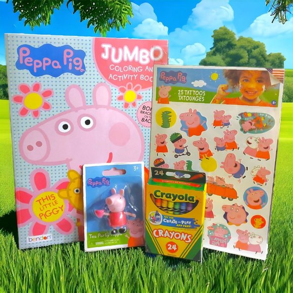 NEW Peppa Pig Lot of 5, Plush, Coloring Book, Mini Action Figure & More - Picture 2 of 2